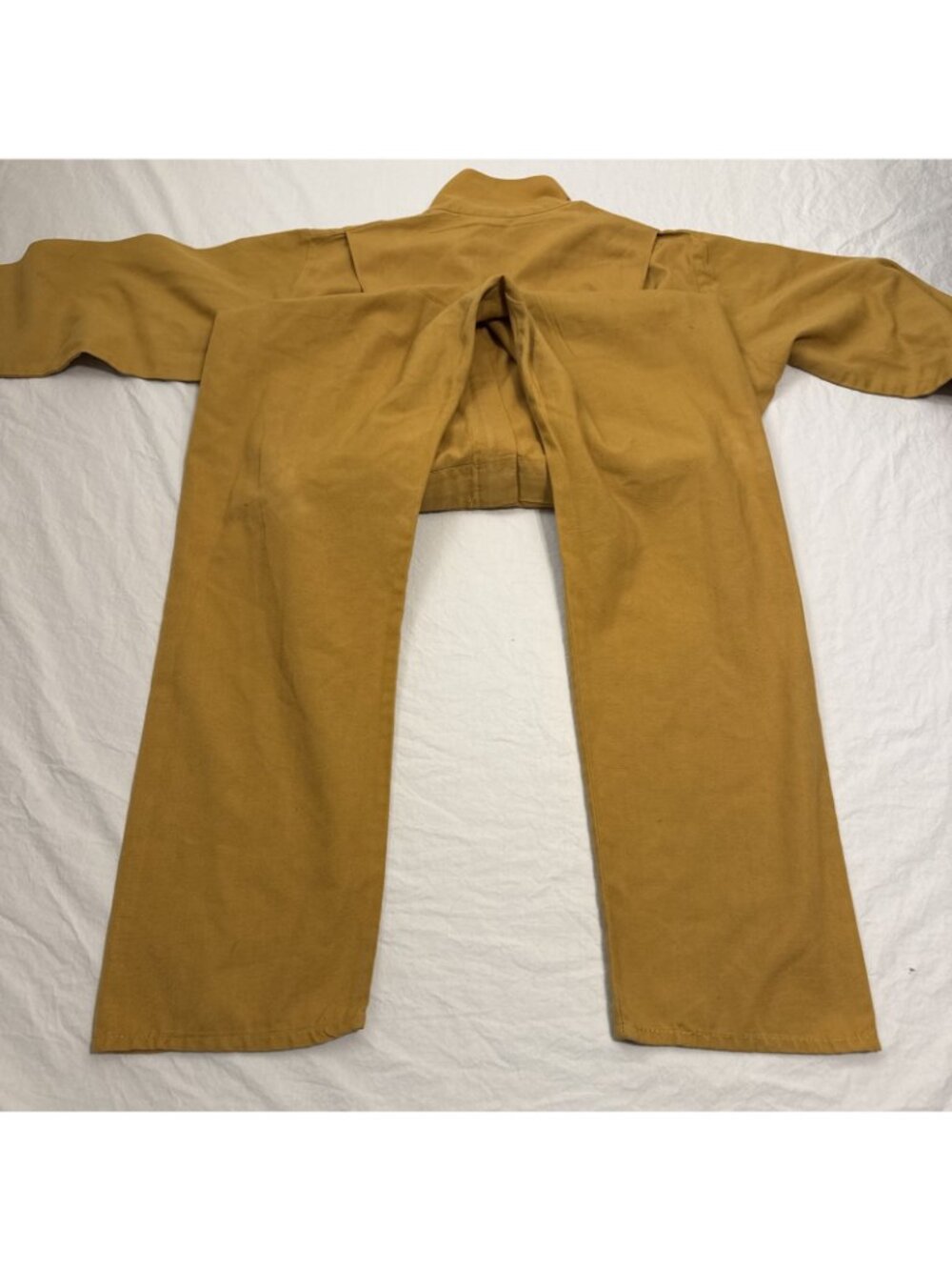 Vtg USA Women’s Mustard  Yellow Cotton Twill Artist Gardener  Jumpsuit W32" L29" - Picture 8 of 9